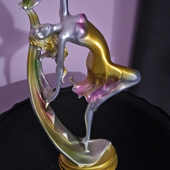 Art Deco Ballet Abstract Dancing Girl Resin Sculpture Home Decor - Picture 6 of 7